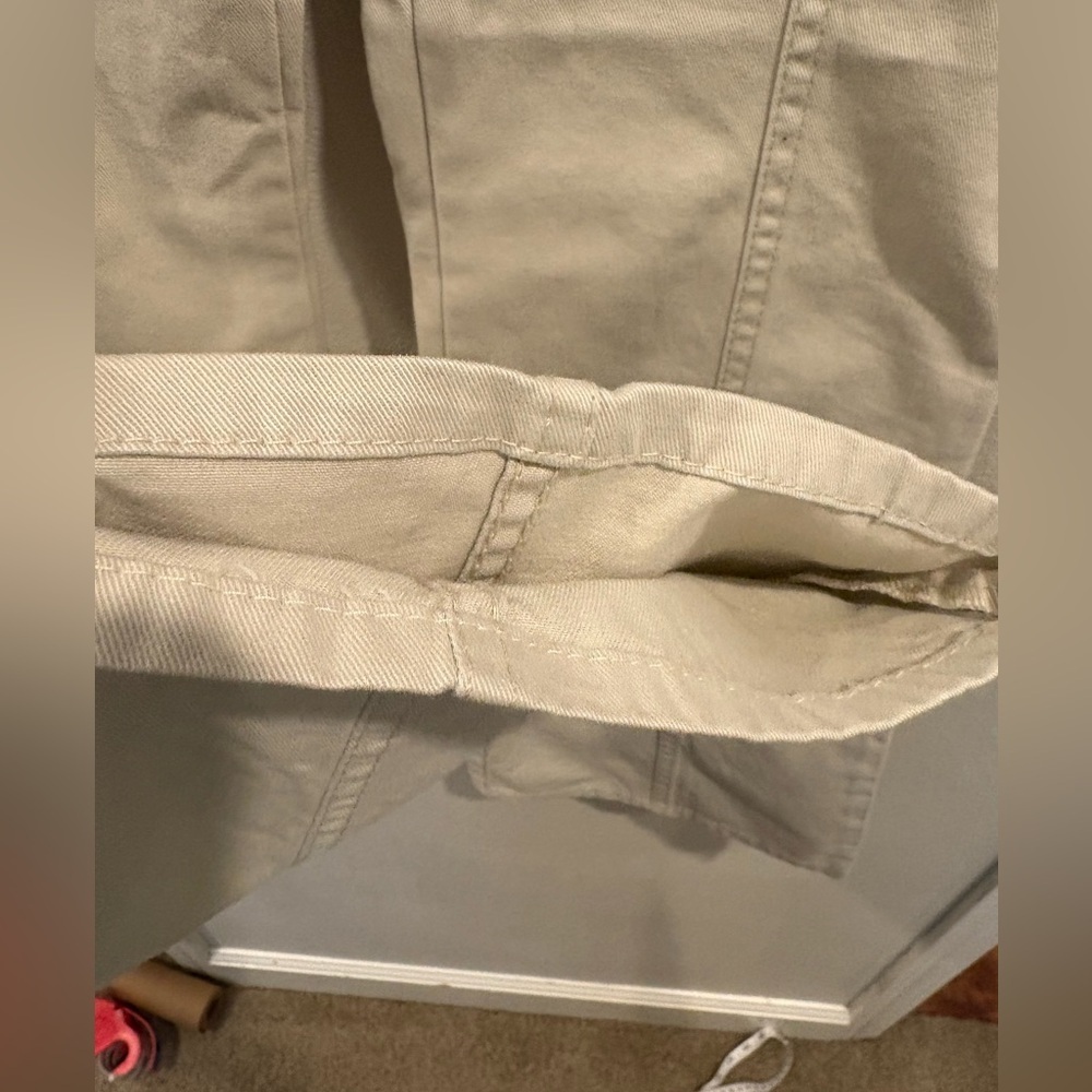 Vintage Y2K Gasoline Hippie Embroidered Flare Khaki Pants Women’s Size 12 EUC - Picture 10 of 16